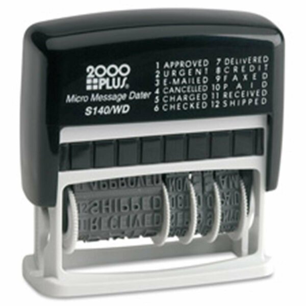 Consolidated Stamp Mfg Micro Message Dater, 12-Message, 6-Yr, .16 in. x 1.69 in., BK-SR CO463899